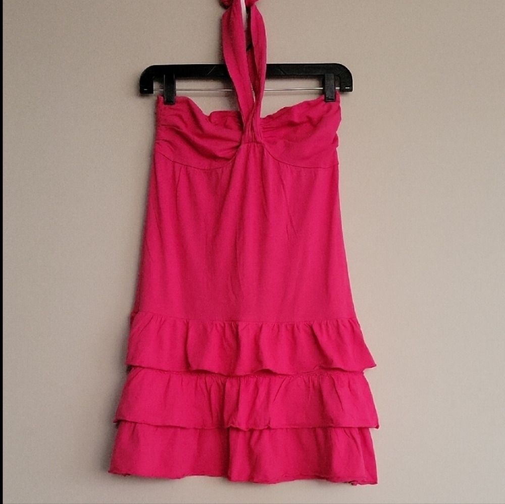 Express Pink Mini Ruffled Halter Neck Dress Size XS - Picture 6 of 6